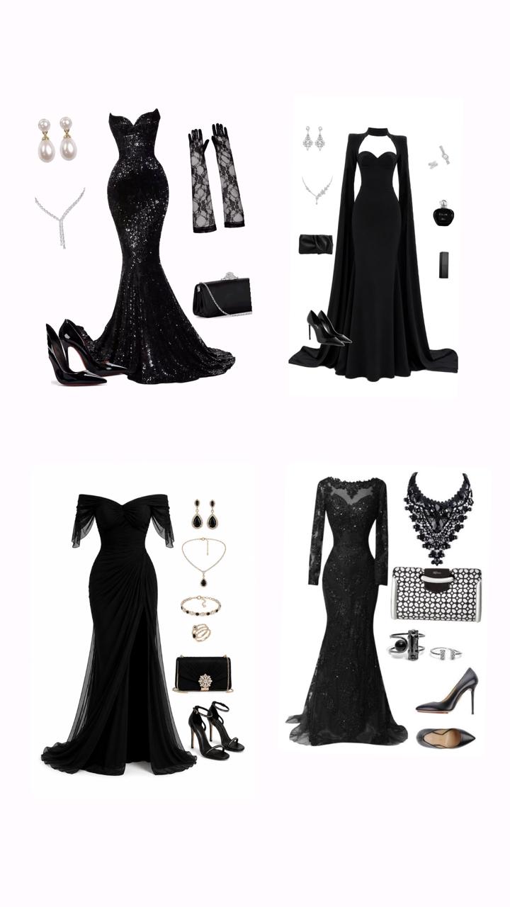 Ejemplos de vestidos en color negro
